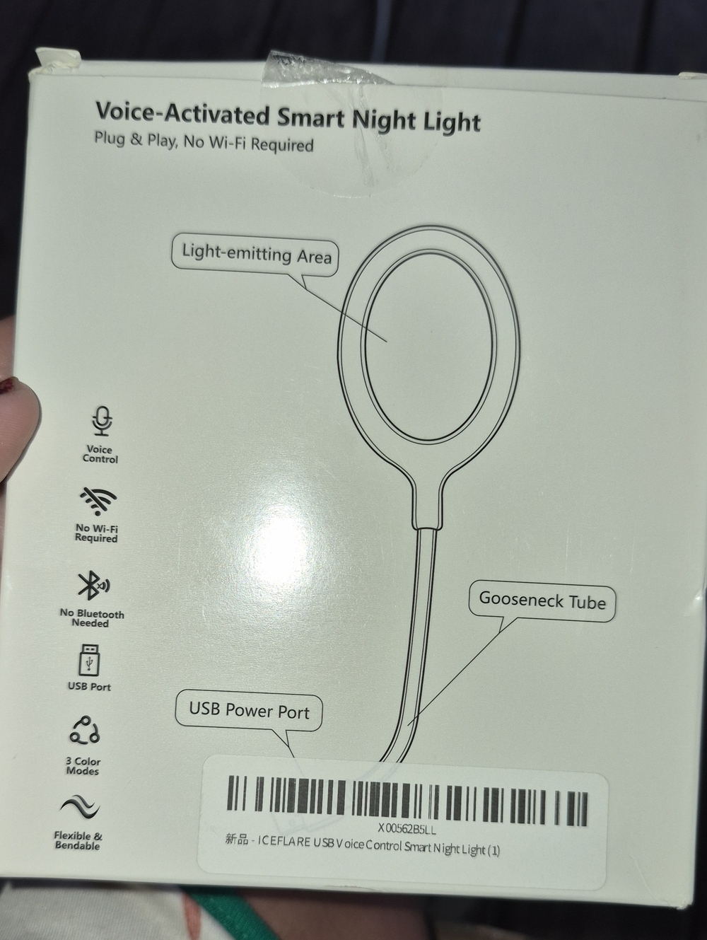 Voice-Activated Smart Night Light - White Nwt